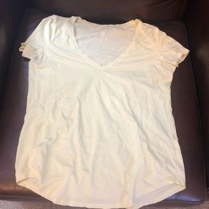 Lulu lemon Pale Yellow T shirt